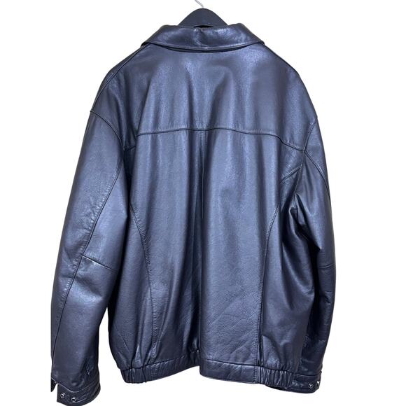 Leather bomber jacket, black, - Picture 2 of 9